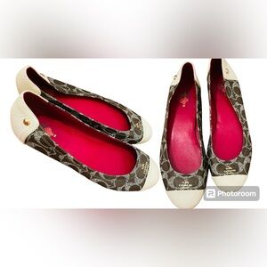 Coach Women's Brown and White Flats